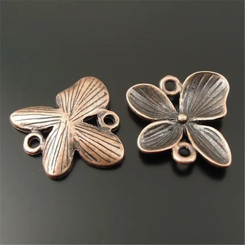 

GraceAngie 30PCS Antique Style Copper Tone Alloy Flower Pendant Connector Charms Findings 20*20*2MM