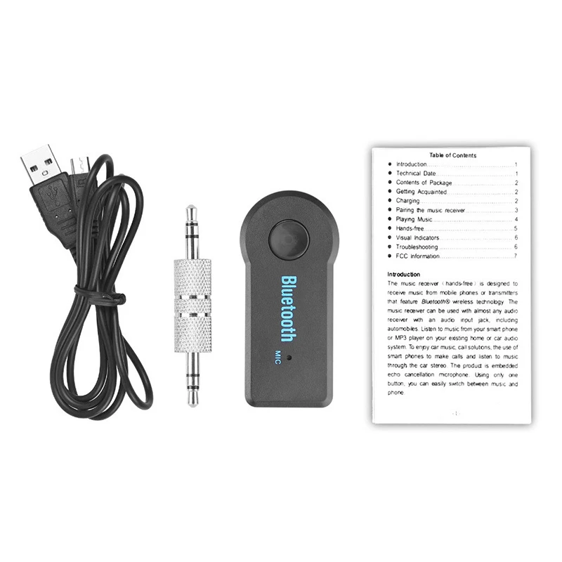 YODELI Автомобильный Bluetooth AUX 3 5 мм разъем приемник Handsfree Call Музыка Аудио адаптер A2dp