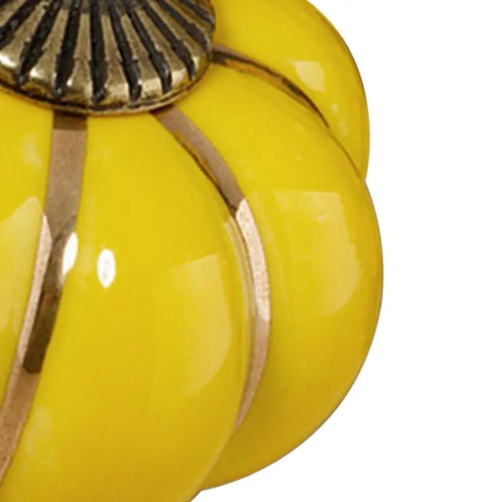 Желтая винтажная ручка двери тыквы керамические дверные ручки шкаф ящик комод