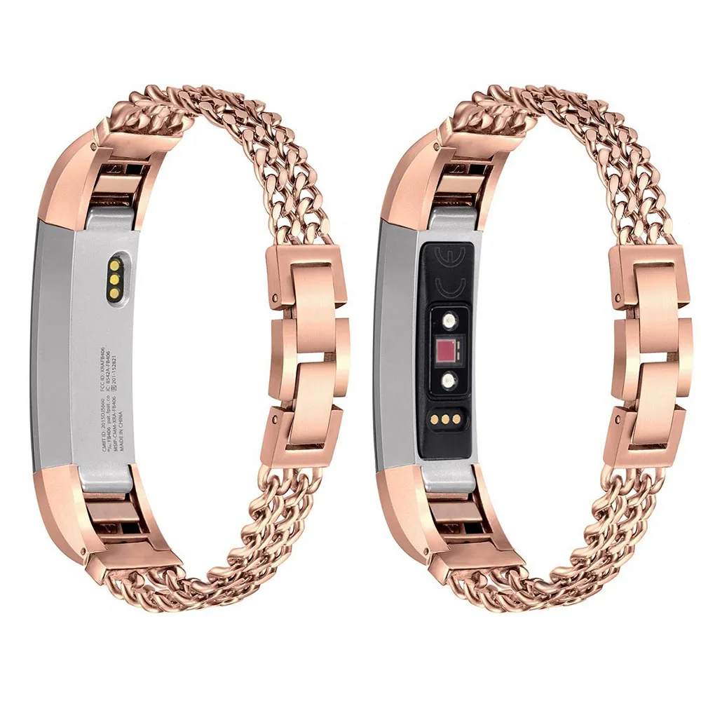 Сменные часы из нержавеющей стали для Fitbit Alta розовое золото ремешок наручных