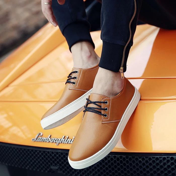 Мужские повседневные кожаные кроссовки удобная прогулочная обувь Мягкая Белая