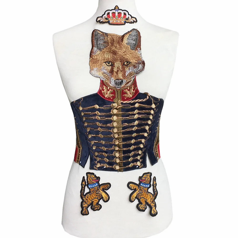 Сшить на Униформа лиса вышивка патч вышитые бархатные аппликации заплатки в виде