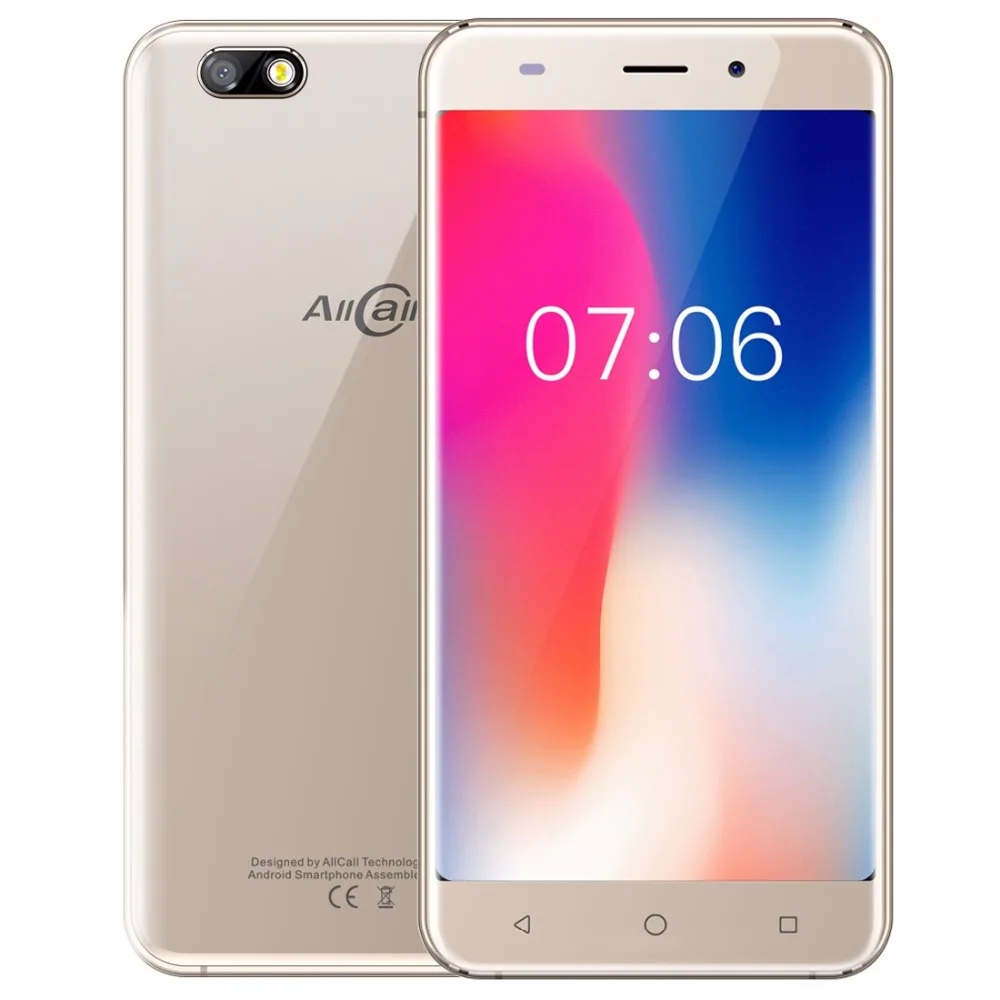 AllCall 3G смартфон с 5 дюймовым дисплеем четырёхъядерным процессором MTK6580A ОЗУ 1 ГБ