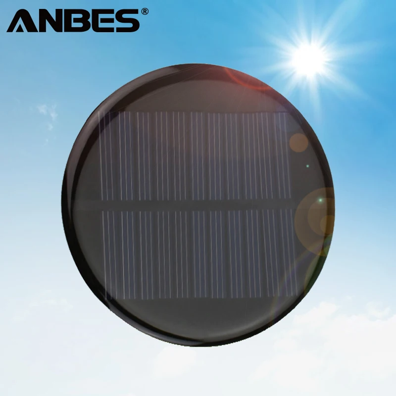 DIY Solar Panel 6V 2W 0.35A 80MM Circle Round Polycrystalline Silicon Power Epoxy Board Cell Module Mini | Электроника