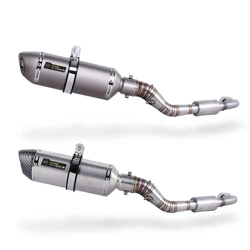 Для YAMAHA NVX155 aerox 155 NVX155 мотоциклетные выхлопные слипоны полная система Модифицированная Передняя средняя Соединительная труба глушитель с Stciker
