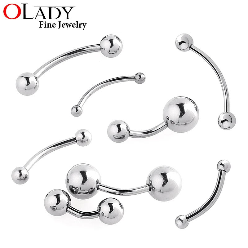 

6 ~ 16MM DIY Curved Barbells Bananas Bars 3 4 5 6 8MM Ball 100% Titanium 14G 16G Piercing Body Jewelry