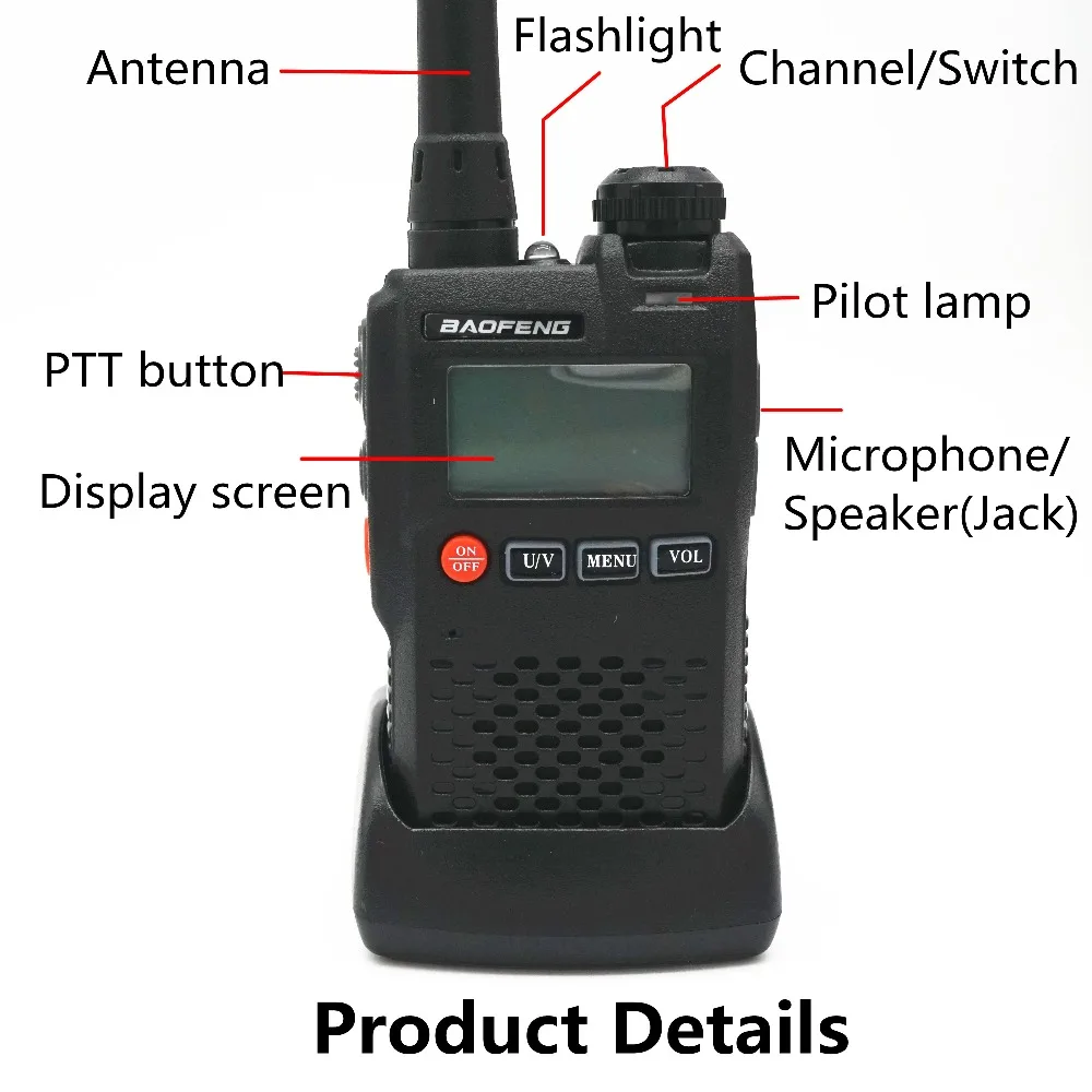 Baofeng Walkie Talkie UV-3R 136-174/ 400-470 МГц портативный CB Radio UV 3R Plus мини двухдиапазонный