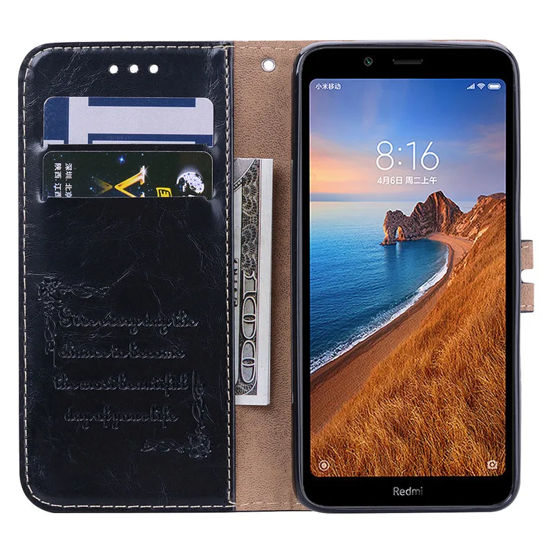 Чехол для Xiaomi Redmi 7A чехол 7 Мягкая силиконовая задняя крышка кожаный флип чехлы