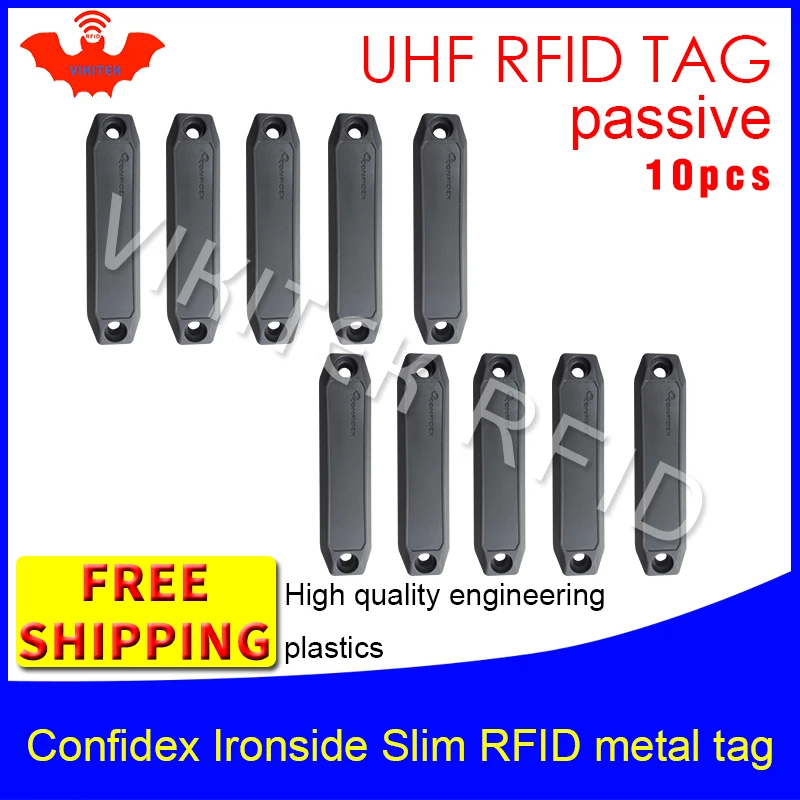 

UHF rfid-метка с защитой от металла, тонкий ironside 915 МГц 868 МГц, Impinj Monza4QT, 10 шт., бесплатная доставка, прочные пассивные радиочастотные метки из АБС-пластика