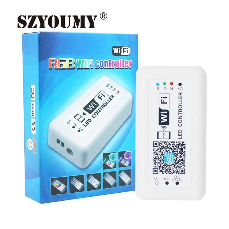 SZYOUMY DC12 24V мини LED WIFI RGB контроллер для телефона Ipad IOS/Android мобильный телефон