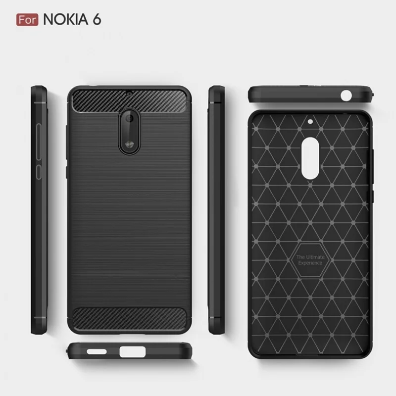 Чехол с защитой от царапин 3D из углеродного волокна для Nokia 5,1 plus 3,1 2,1 1X6 6 7plus 2 3 5 6 7 8 9 мягкий чехол из ТПУ для мобильного телефона