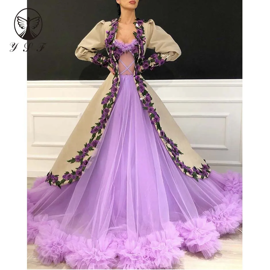 

Vintage Vestidos De Fiesta Contrast Color Sweetheart 3D Flowers Appliqued Lace Evening Dresses with Jacket