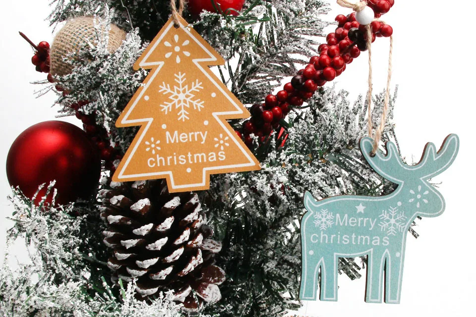 3PCS/Lot Multi Wooden Christmas Ornaments Pendants DIY Wood Crafts Hanging Xmas Tree Ornament Home Christmas Party Decorations