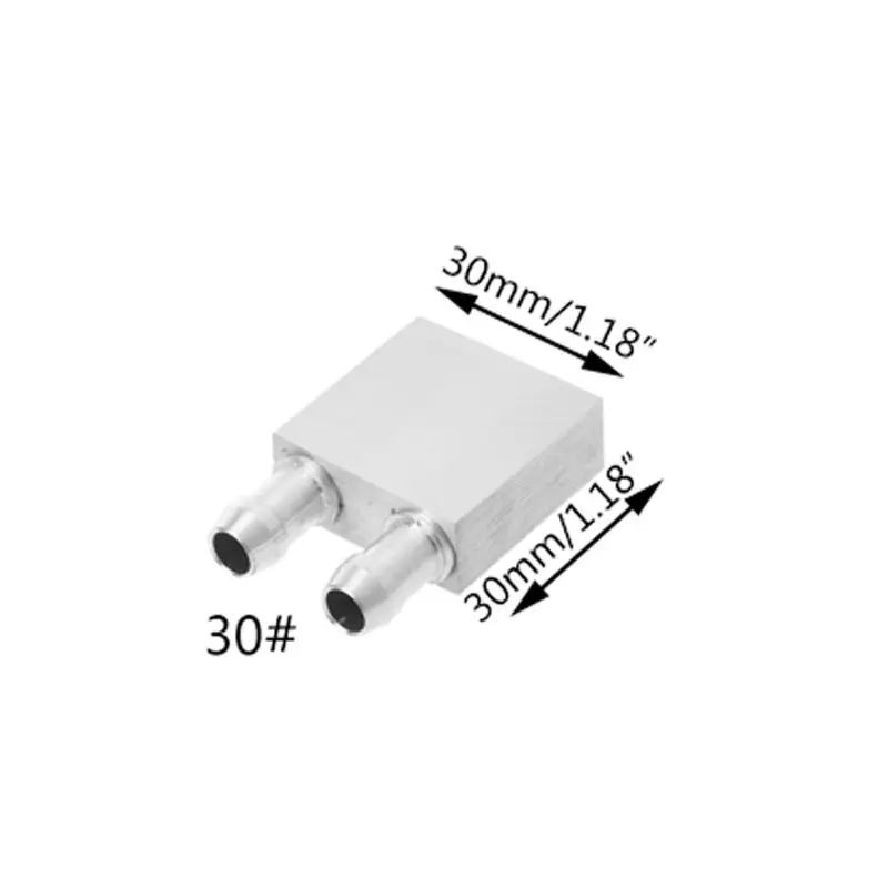 30x30x12MM Основной алюминиевый блок водяного охлаждения теплоотвод системы для ПК ноутбука ЦП - Цвет лезвия: 30x30x12MM