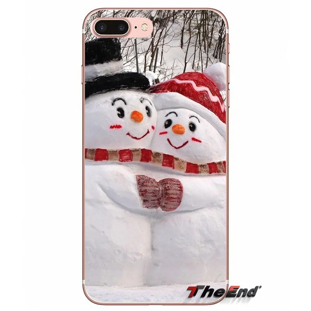 Для huawei G7 G8 P7 P8 P9 Lite Honor 4C 5X 5C 6X Коврики 7 8 9 Y3 Y5 Y6 II 2 Pro 2017 Kawaii праздники Снеговики