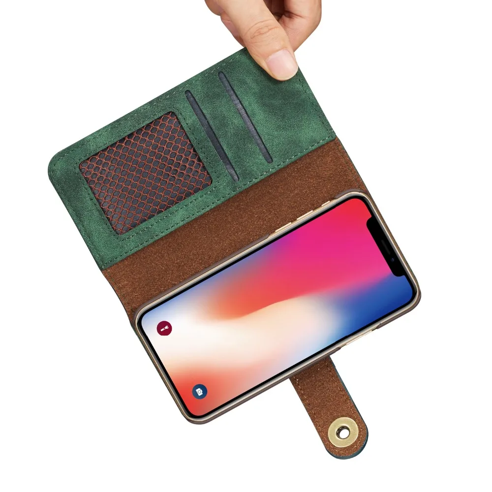XINGDUO для iphone XR PU кожаный ретро раздельный 2 в 1 Магнитный съемный чехол телефона