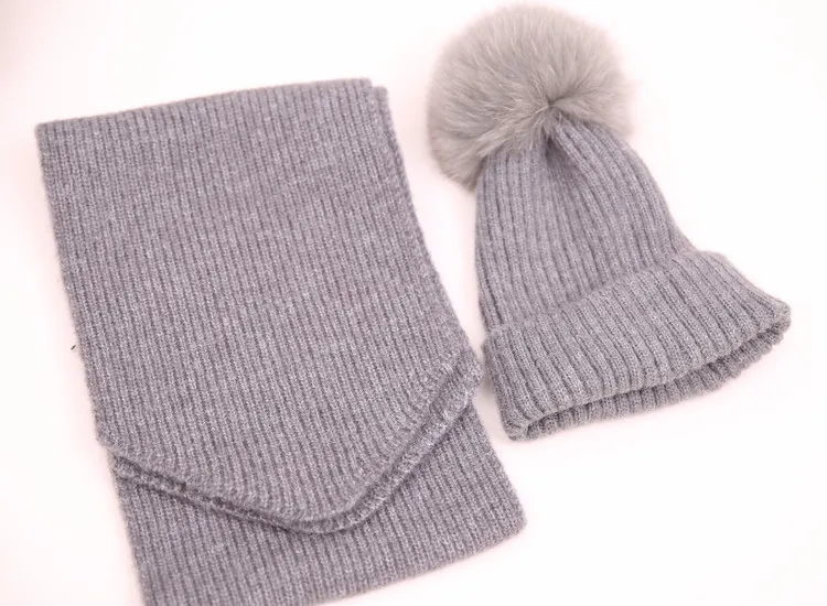 grey adult size VISROVER, 12 цветов, Осень-зима, одноцветные, настоящие акриловые шапочки с помпоном для мужчин и женщин, кашемировые, унисекс, теплая шапка - Цвет: grey adult size