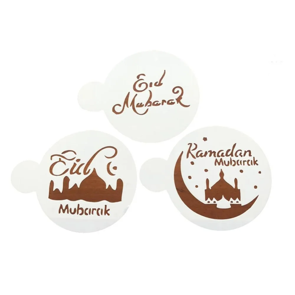 6 шт./компл. PET Рамадан Eid Mubarak лампа дизайнерские трафареты для кофе фотокекс