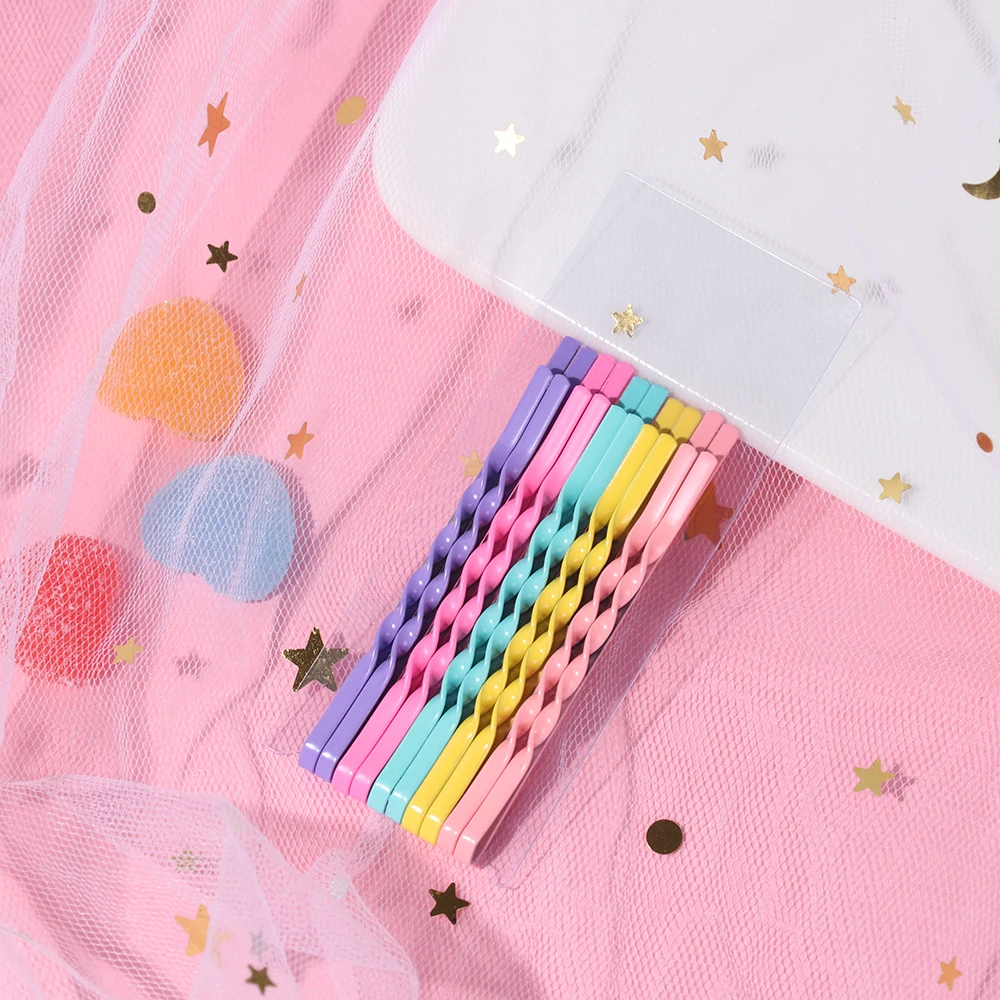 10 шт./компл. цветные женские заколки для волос невидимые волнистые аксессуары