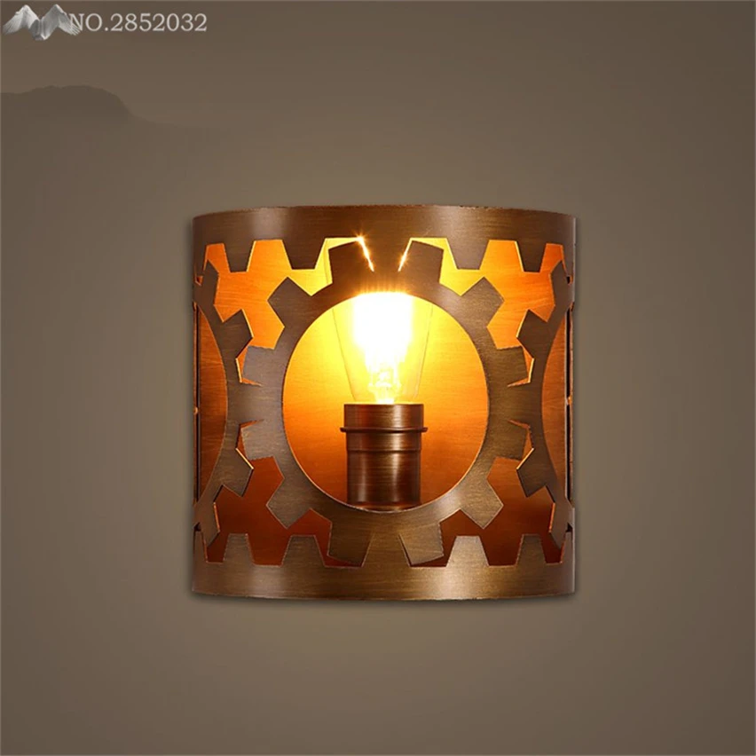 JW Американский Лофт промышленный ветер Железный Шестеренчатый настенный