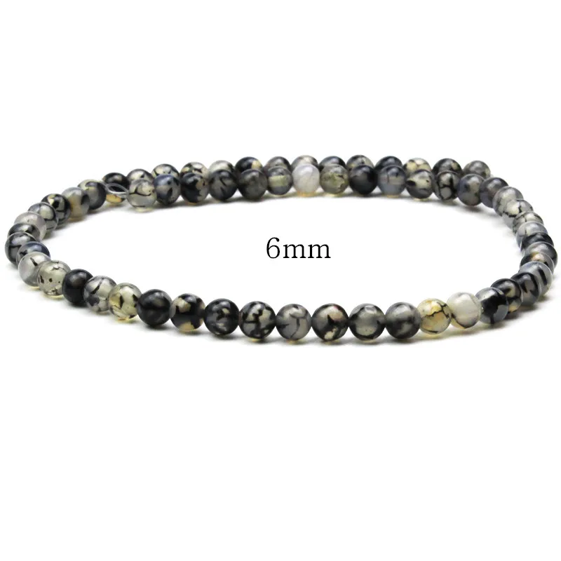 MJDCB Round 4.6.8.10.12.14mm White Agat e Beads Natural Stone For DIY Necklace Bracelets Jewelry Making Free Shipping | Украшения и