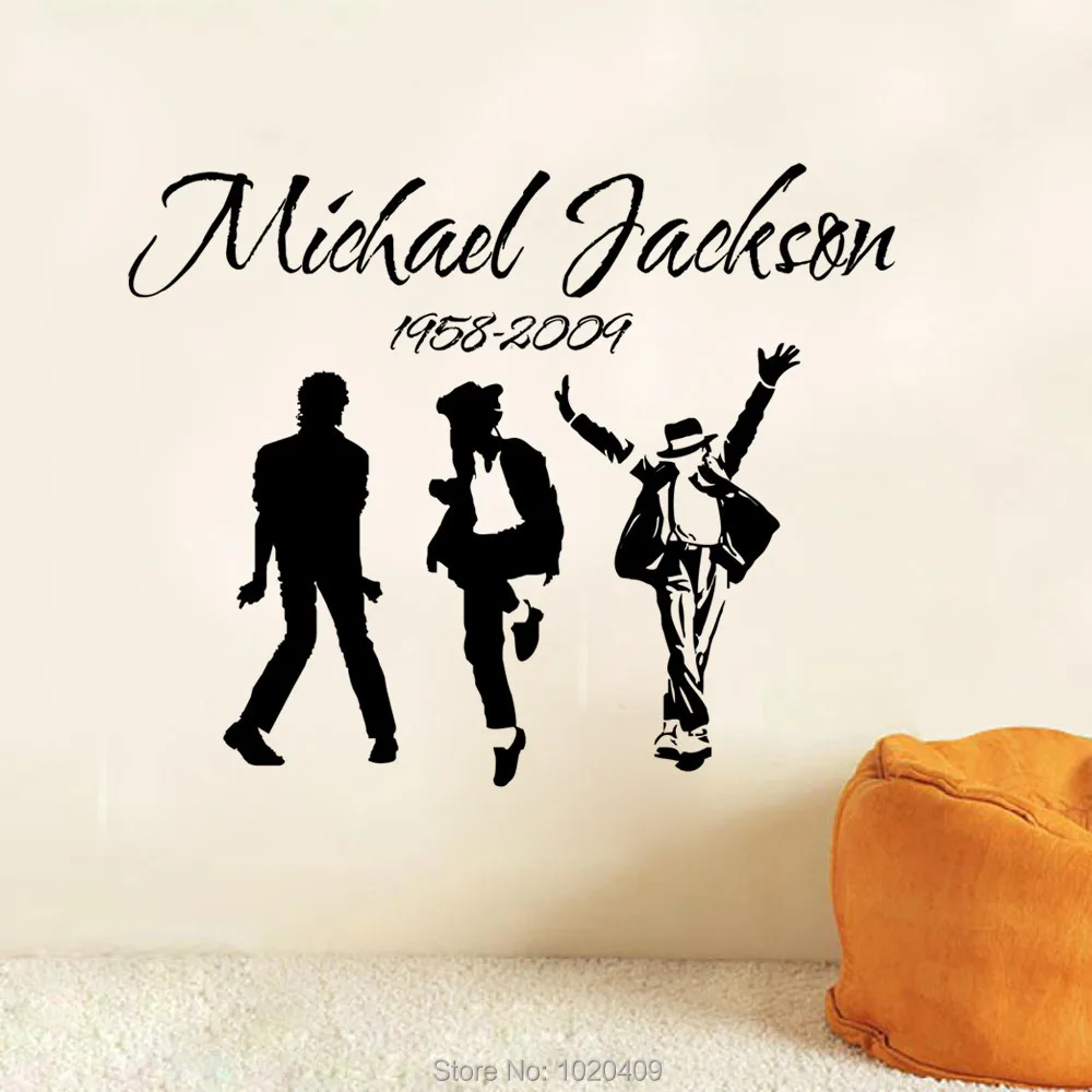 

Michael Jackson Music Band background wall sticker Home Furnishing decorative club decal vinyl wallpaper children room 9173
