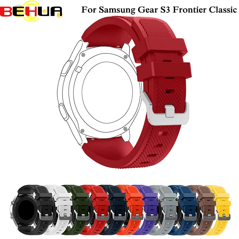 

22mm Watch Band for Samsung Gear S3 Frontier / Classic Soft Silicone Replacement Watch Strap for samsung galaxy 46mm Bracelet