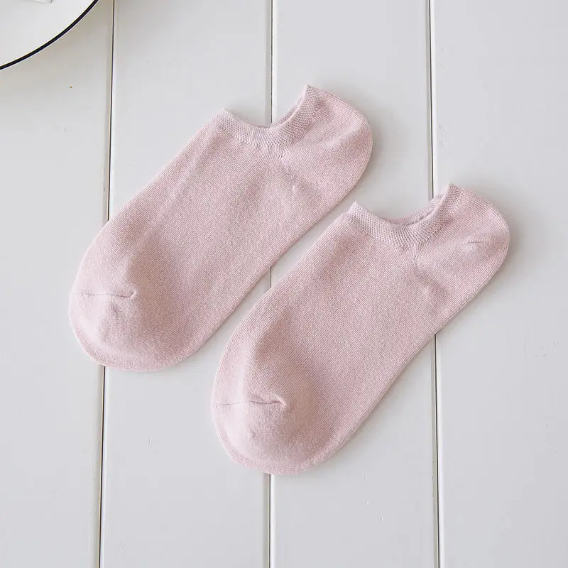 Новые женские хлопковые носки с низким вырезом модные носки-лодочки однотонные