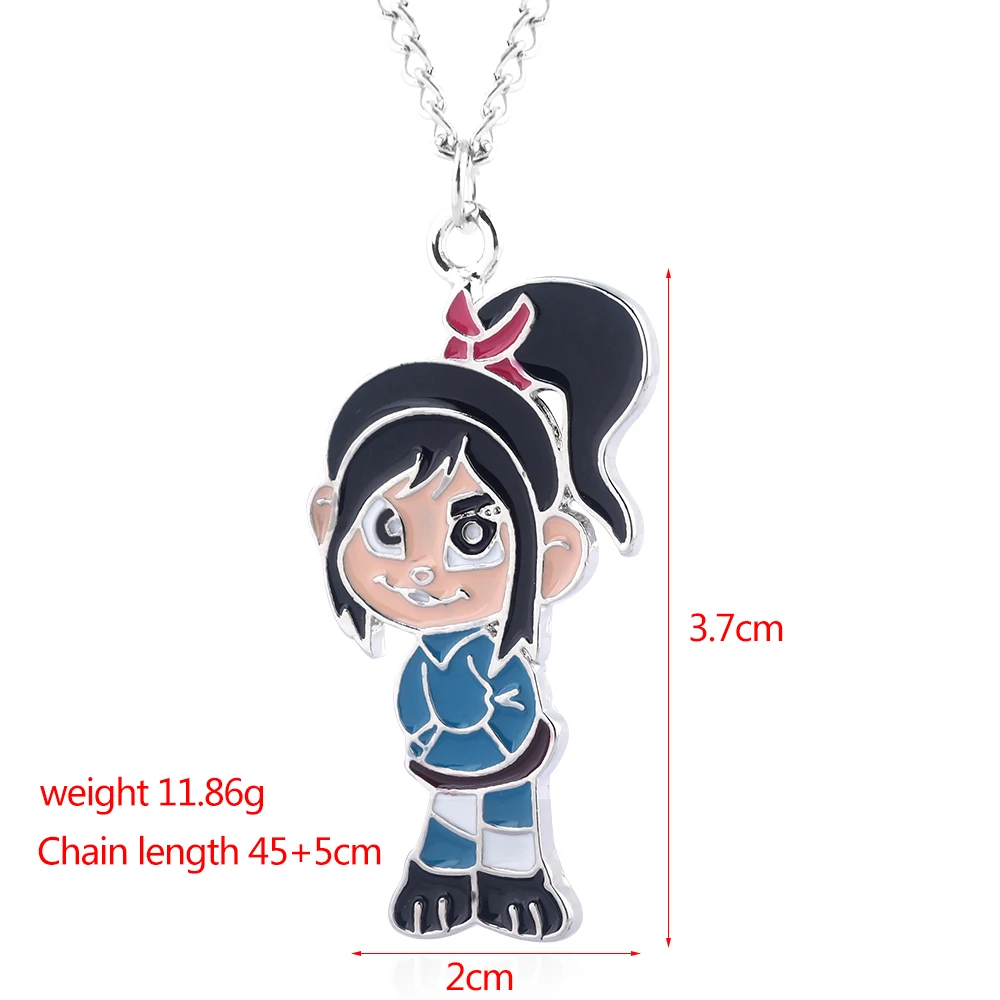 Новые Аниме Wreck It Ральф Феликс Vanellope Necklac милый мультфильм рисунок эмаль