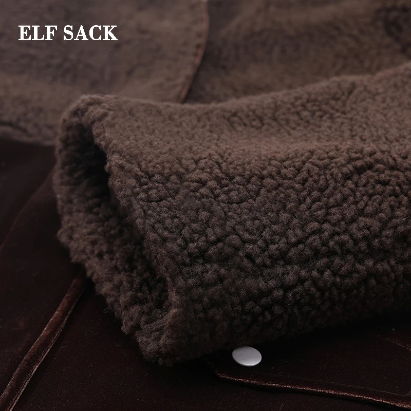 ELFSACK зимнее Новое Стильное женское пальто Модные Лоскутные Повседневные широкие