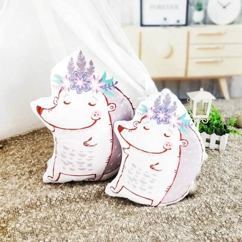 Ins Новый декор для комнаты милая подушка украшение в виде лося хлопковые плюшевые