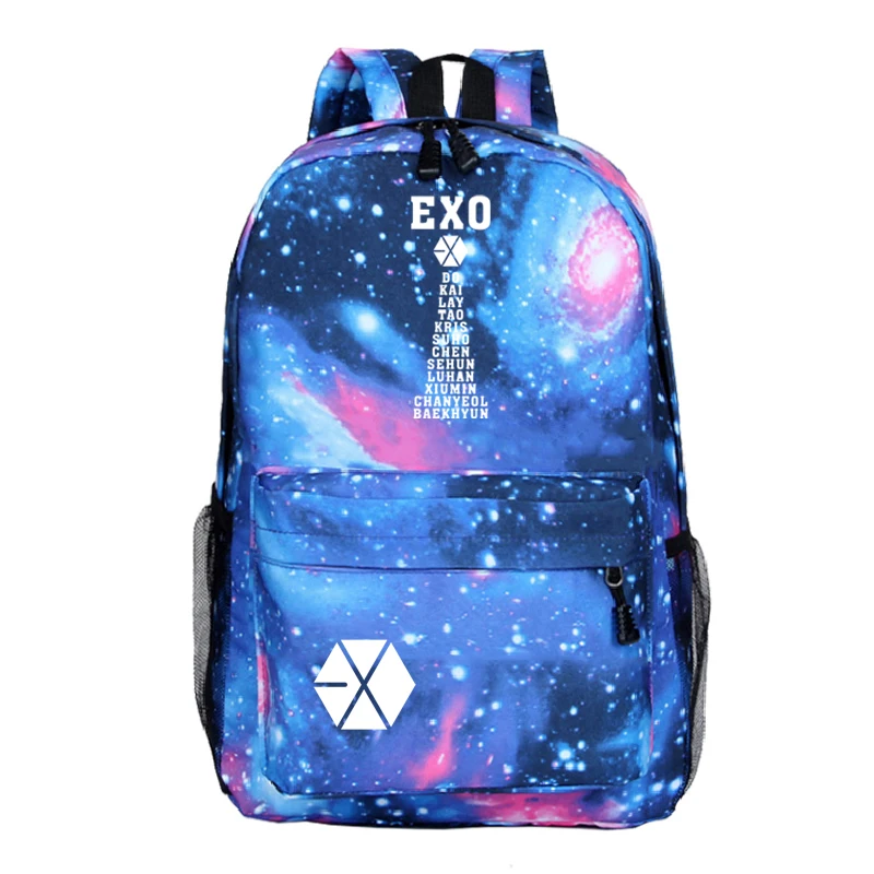 EXO рюкзак для мужчин и женщин модный школьный с новым рисунком мальчиков девочек