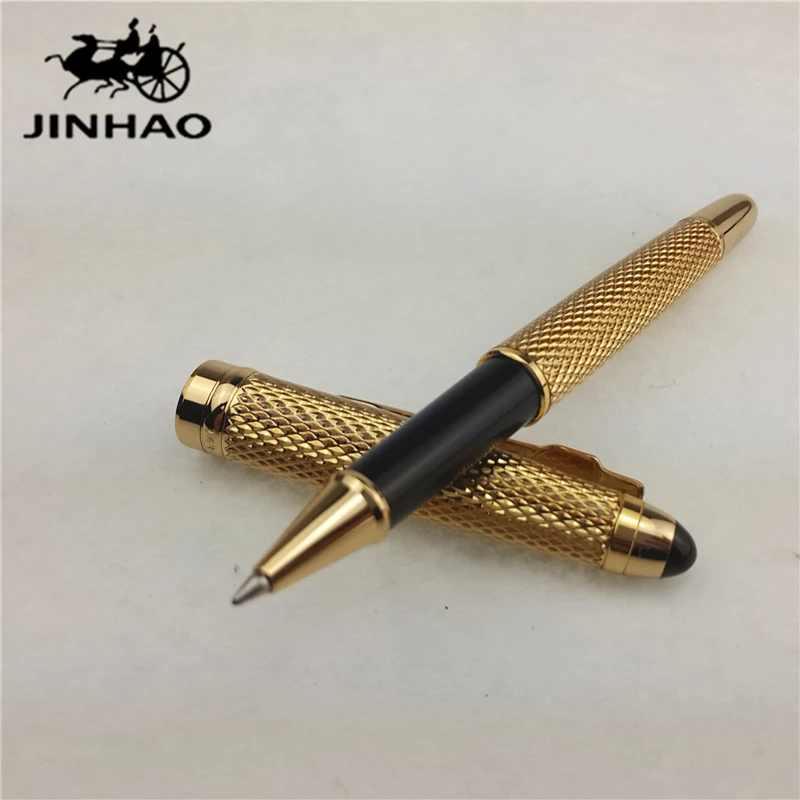 1 шт./лот Jinhao 163 ролик ручка 2 цвета золотой/Белый Ручка золото/серебро клип Марка