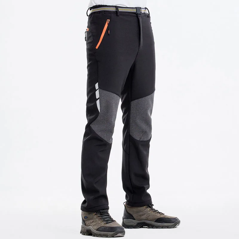 

2021 Winter Outdoor Men Hiking Pants Windproof Thermal Waterproof Fleece Soft shell Mountaineering Fishing Sports Trousers