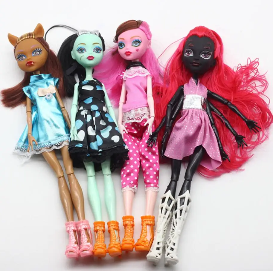 4 шт. модные куклы монстры Draculaura/Clawdeen Wolf/ Frankie Stein / Black WYDOWNA Spider подвижное тело