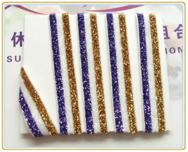 

(Price Negotiated) 5/8" Elastic Lavender White Gold Stripe Glitter Velvet Ribbons For Headband