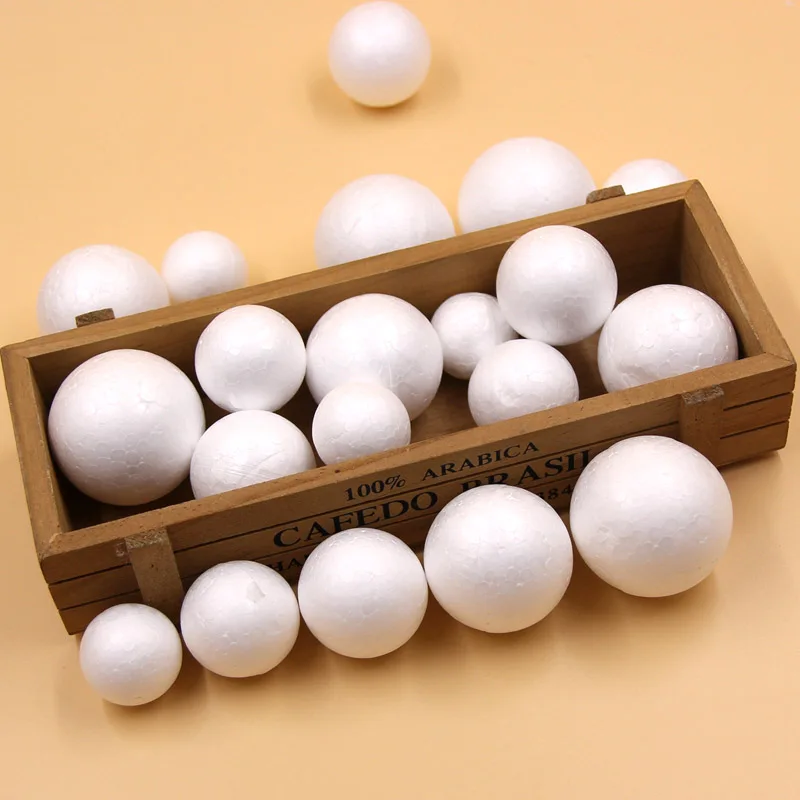 Ball 10 шт. 30-50 мм DIY Белая Пена Моделирование мяча полистирол мяч из пенопласта DIY ремесло поставки детский подарок Рождественская вечеринка украшения - Цвет: Ball