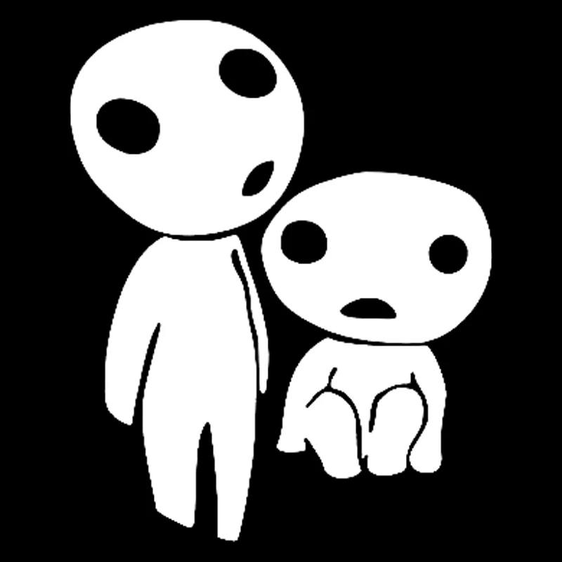 

12,3 см * 15,2 см Кодама Древо дух моды виниловые наклейки для стайлинга автомобилей черный/серебристый S3-5612