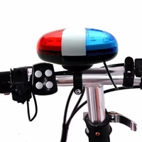 6 led 4 tone sounds bicycles bell police car light electronic horn siren for kid children bike scooter cycling lamp accessories