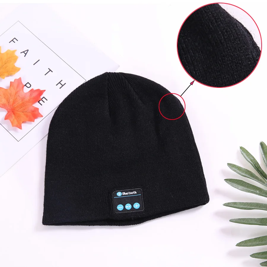 Хит продаж беспроводные Bluetooth Смарт наушники вязаная шапка с музыкой бархатная