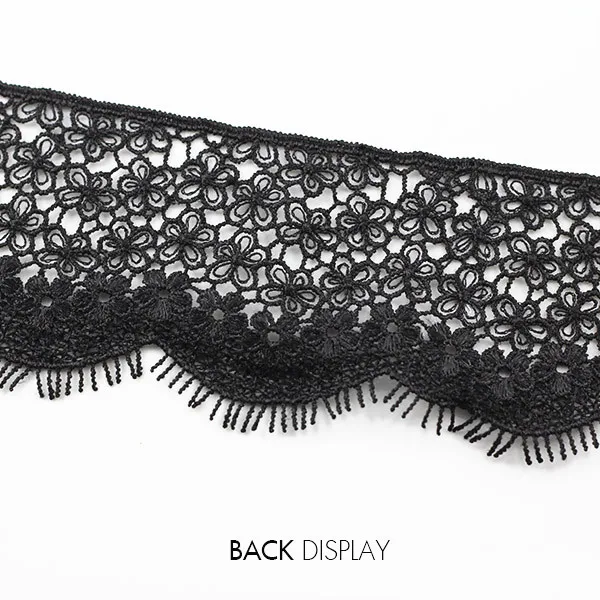 Вышитая Черная кружевная лента для обрезки ресниц аппликация скрапбукинга