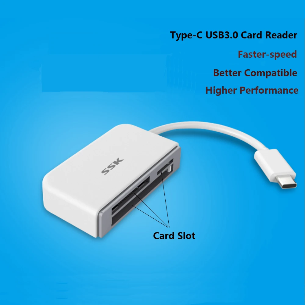 SSK SCRM610 все в 1 Смарт-считыватель карт памяти TypeC USB3.0 Поддержка SD/SDHC/SDXC/Micro SD/Micro