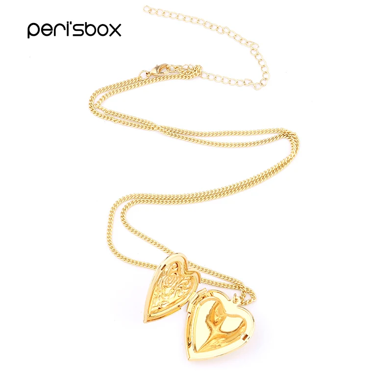 Peri'sBox,, богемное сердце, медальон, кулон, ожерелье, женские начальные подвески, чокеры, персонализированный цветок розы, многослойное ожерелье s