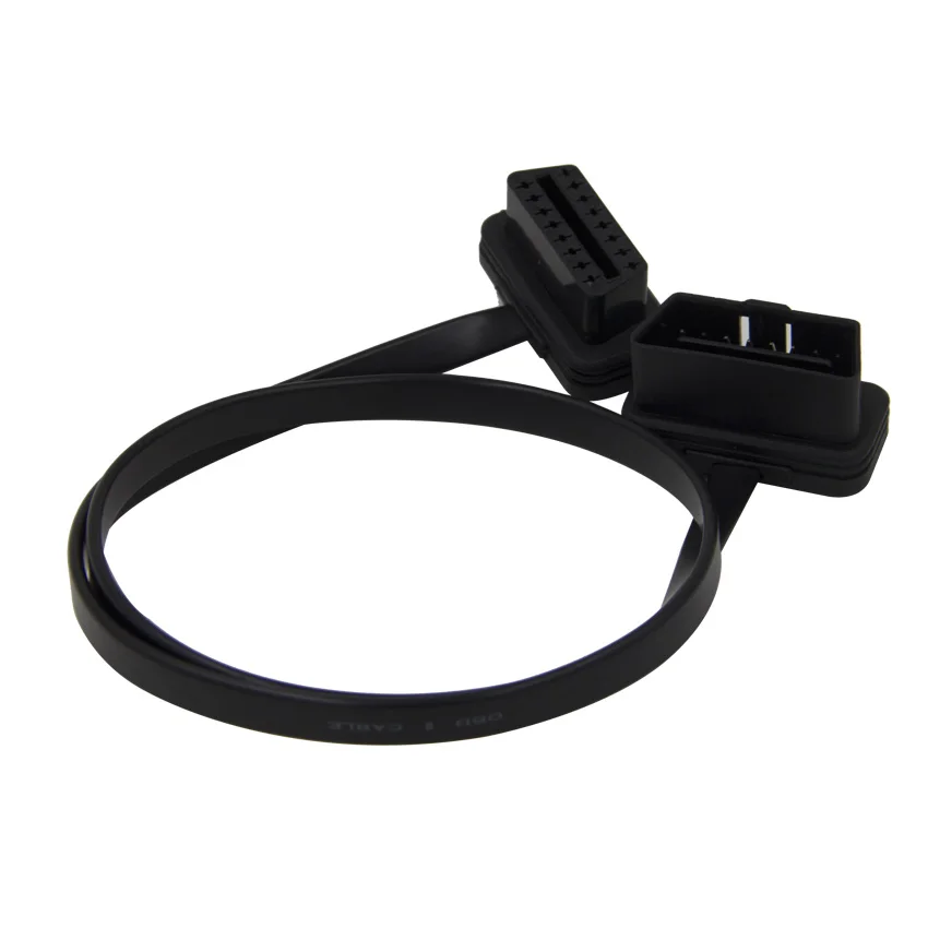 60 см плоский тонкий как лапша OBDII OBD2 16Pin ELM327 мужчина к женщине локоть удлинитель OBD