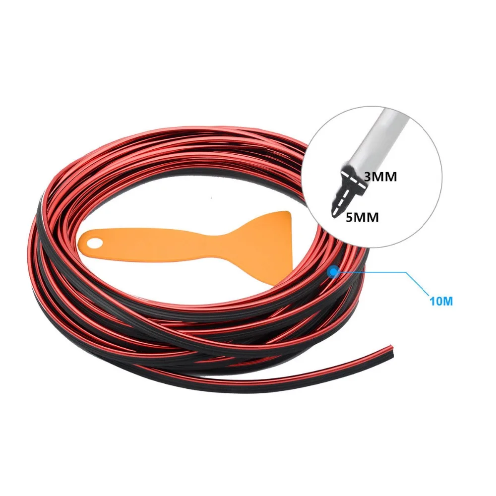 10 м * 8 мм красный хром отделка формовочная полоса декоративная линия салона