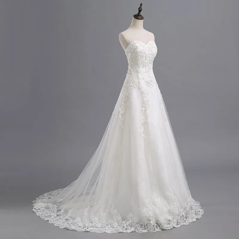 Lace Wedding Dresses A-Line Tulle Women Bride Dress Bridal Gowns Cheap Weddingdress robe de mariee On Sale | Свадьбы и торжества