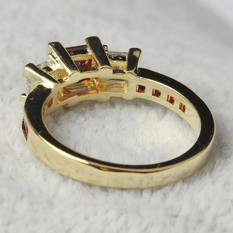 Женское Обручальное Кольцо ROMAD красное кольцо с геометрическим узором и