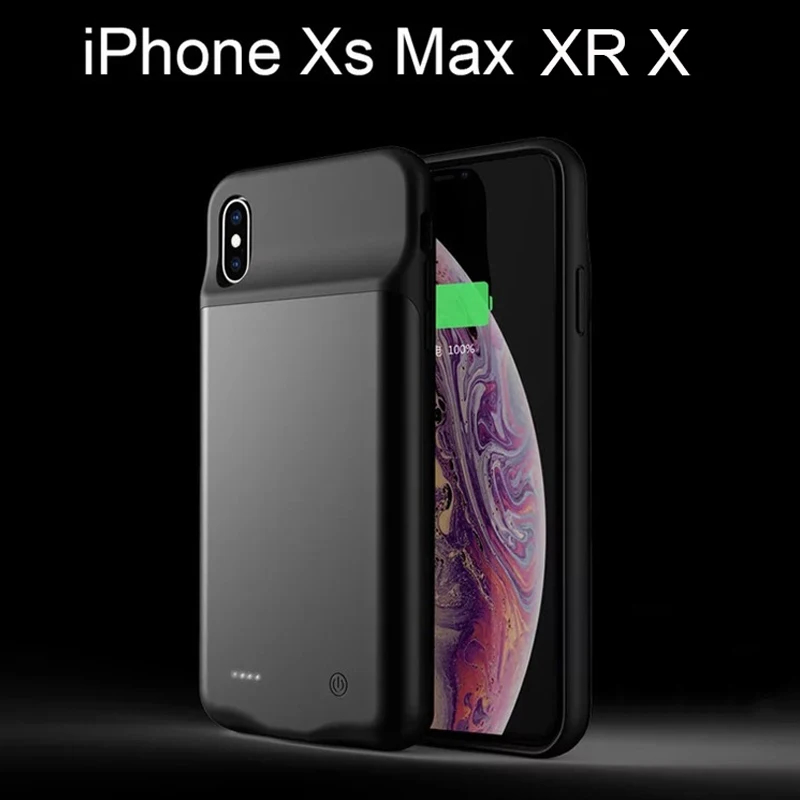 Чехол для аккумулятора power Bank iPhone XS Max XR 4000 mah портативное зарядное устройство на