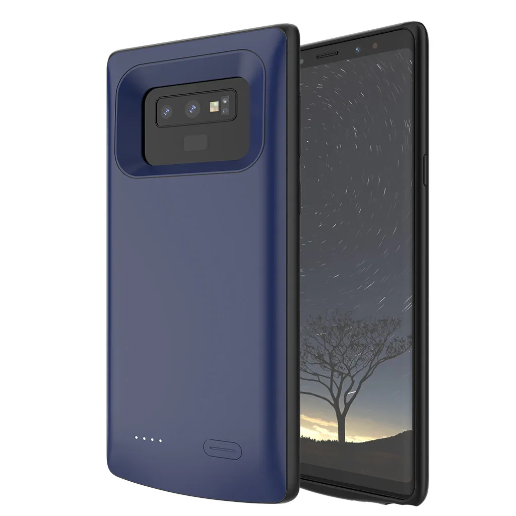 Blue 5000 мА/ч Расширенный чехол для зарядки телефона для samsung Galaxy Note 9, защита от пыли, срок службы, мягкая резина - Цвет: Blue