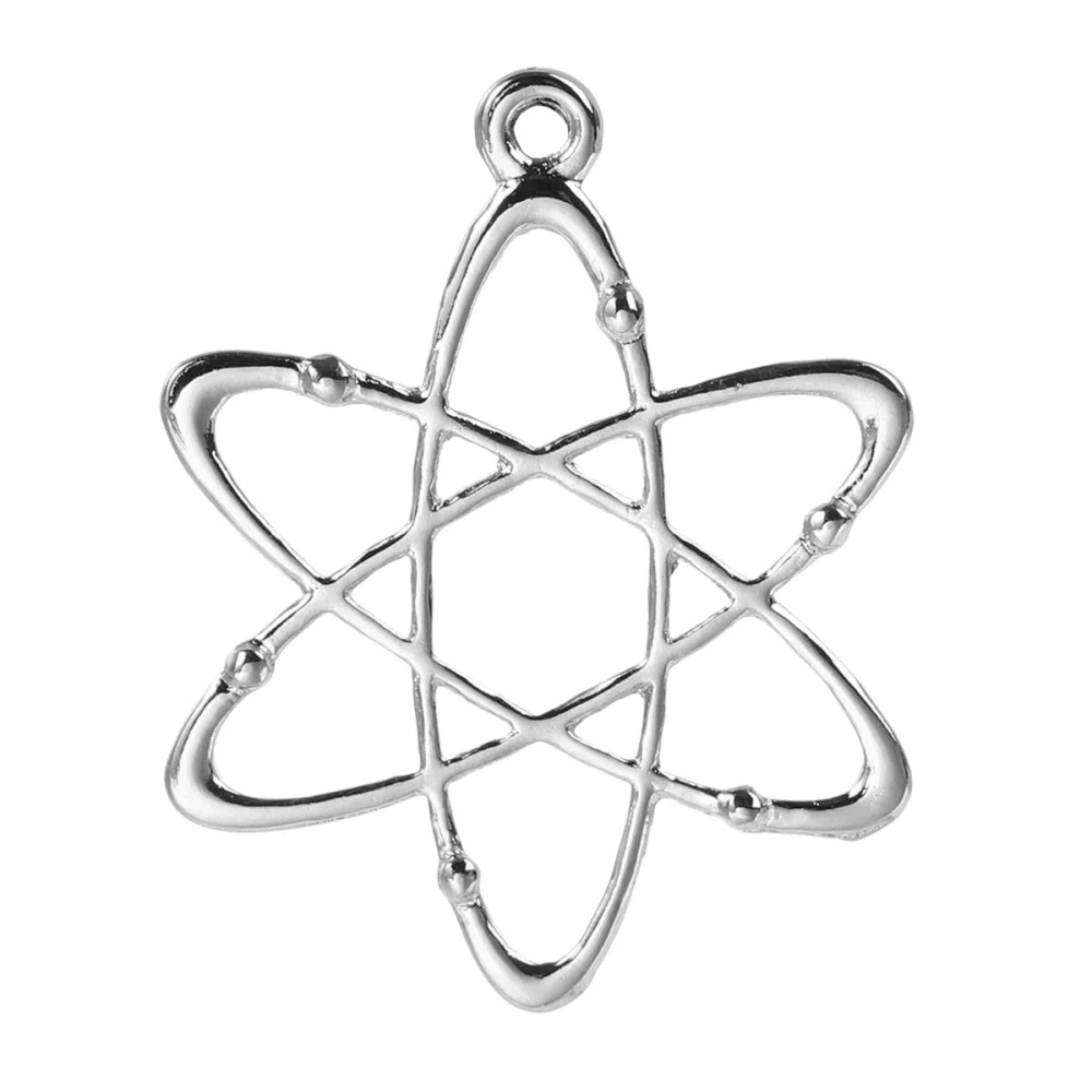 DoreenBeads цинковый сплав на основе атома химия подвеска в научном стиле серебристый цвет золотой цвет для DIY ювелирных изделий 33 мм x 26 мм, 10 шт